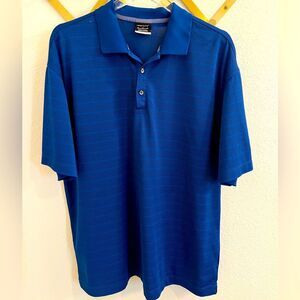 Nike Golf Dri Fit Blue Striped Golf Polo XL